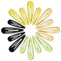 Metal Snap Hair Clips, No Slip Hair Clips for Thick/Thin Hair, 16pcs Medium Barrettes for Women Kids Hairstyle Makeup Accessories (8pcs 2.36inch & 8pcs 2.7inch) (Green Yellow)