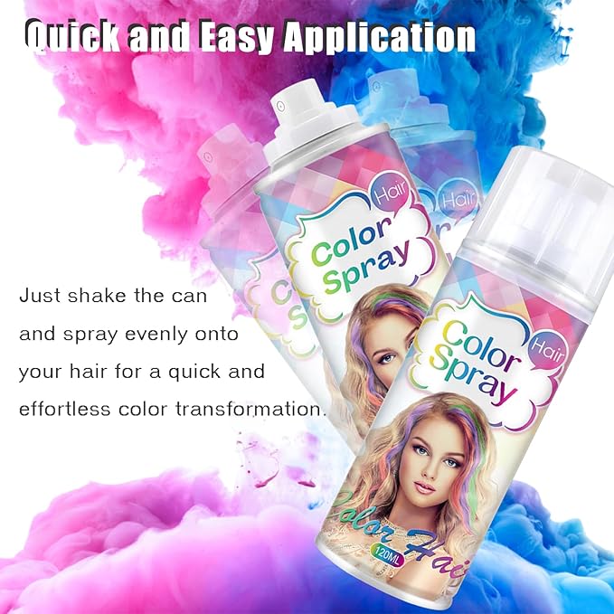 Temporary Hair Color Spray, Fired Red Hair Dye Pomades for Kids and Women-Perfect for Cosplay, Christmas, and Halloween Parties, Natural Washable Quick-Drying, One-Time Use in one wash (Red, 120ml)