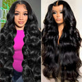26 Inch 13x6 Lace Front Wigs Human Hair 200 Density Body Wave HD Lace Front Wigs Human Hair Pre Plucked Natural Color Glueless Wig 100% Virgin Human Hair Lace Front Wigs for Women