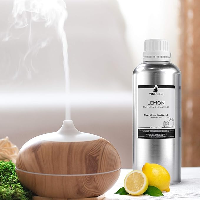 VINEVIDA Lemon Essential Oil - 32 oz - Undiluted - DIY Candle Scents - Bulk for Soap Making