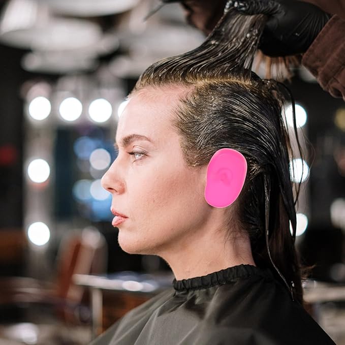 Healifty Silicone Anti-Dyed Ear Covers 3 Pairs Waterproof Ear Protectors for Hairdressing Heat and Water Resistance