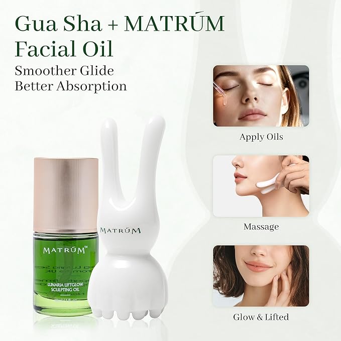 Bunny Gua Sha Tool for Face — Jawline & Facial Contour Lifting, Face Massage Tool, Lightweight, Warm，Smooth and Unbreakable， Scalp Gua Sha