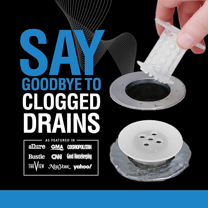 TubShroom Tub Drain Hair Catcher Strainer, 2 Pack, Clear – Drain Protector and Hair Catcher for Bathroom Drains, Fits 1.5” – 1.75” Bathtub and Shower Tub Drains