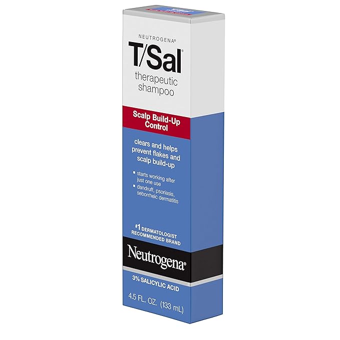 Neutrogena T/Sal Therapeutic Shampoo for Scalp Build-Up Control with Salicylic Acid, Scalp Treatment for Dandruff, Scalp Psoriasis & Seborrheic Dermatitis Relief, 4.5 fl. oz (Pack of 2)