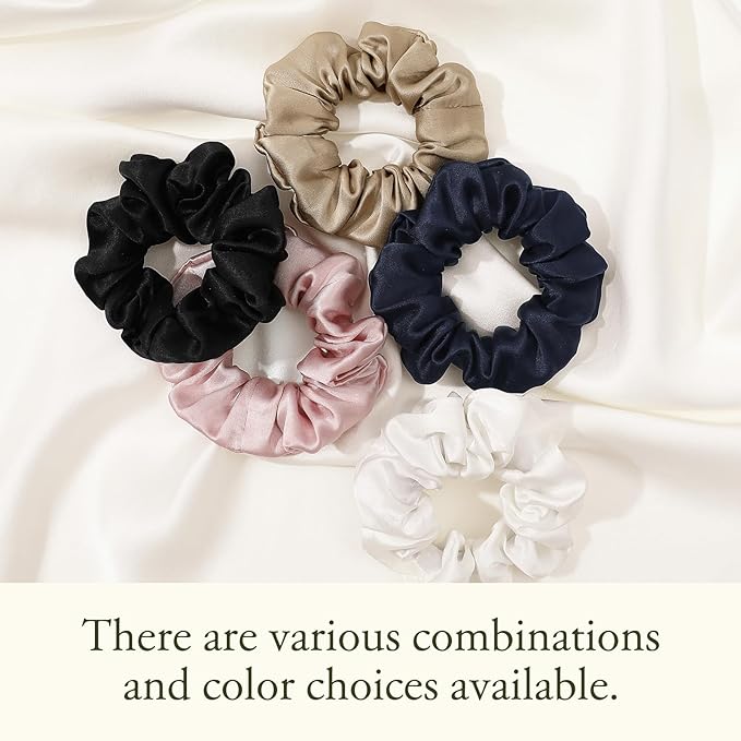 LILYSILK Silk Hair Scrunchies for Frizz&Breakage Prevention, 100% Mulberry Silk Hair Ties No Damage, Elastic Silk ponytail Holders, 1Pc, Rosy Pink