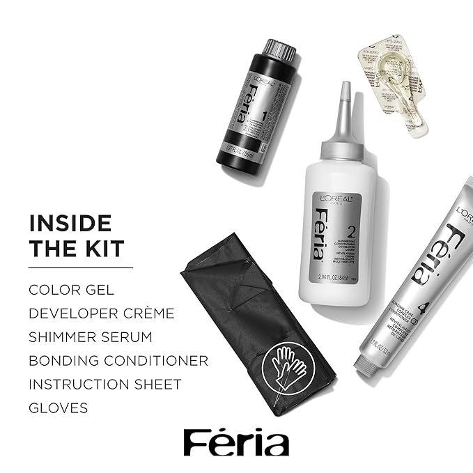 L'Oreal Paris Feria Multi-Faceted Shimmering Permanent Hair Color, 21 Starry Night (Bright Black), Pack of 1 Hair Dye Kit