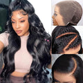 VIPbeauty 13x6 Full Lace Frontal Wigs Human Hair Pre Bleached Knots 180 Density Brazilian Body Wave HD Lace Front Wigs Pre Plucked for Women with Baby Hair Natural Hairline 24 Inch