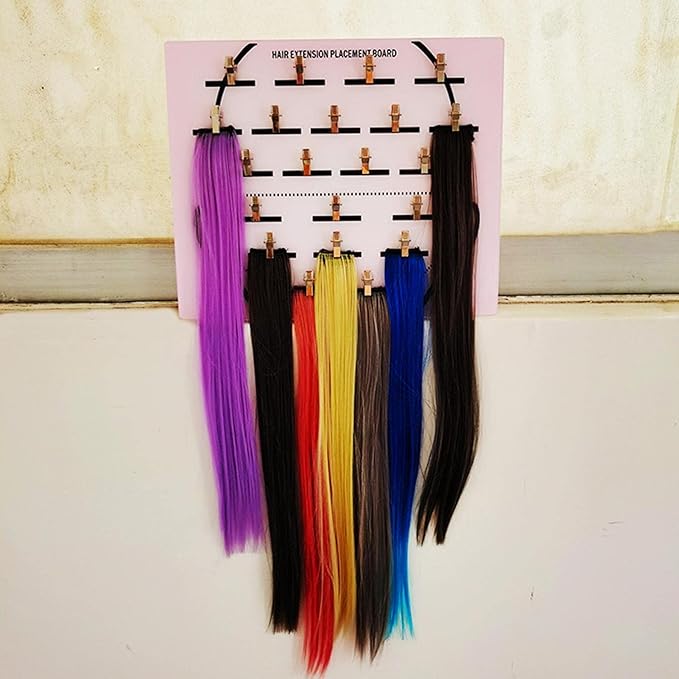DNCG Hair Extension Holder Acrylic Board, Hair Extension Holder Board With Clip For Hairpieces, Wig Sectioning Display Grafting Plate, Hair Hanger, 1, light pink1