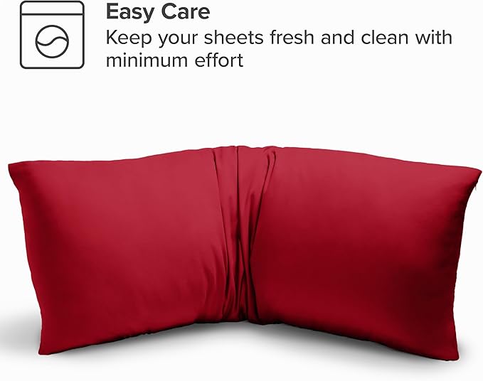 Bare Home Microfiber Body Pillow Cover - Ultra Soft - Cooling Pillowcase - Double Brushed - Pillowcase with Zipper Closure - Easy Care (21''x54'' Body Pillow Cover, Red)