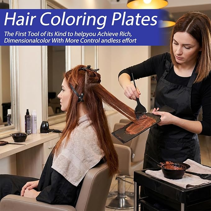 6Pcs Highlighting Board and Highlighting Brush Kit Black Hair Dye Brush Hair Color brush Comb Hairstylist Essentials with Ears Cover for Women Men Hair Dye Salon Home Tools Accessories Must Haves