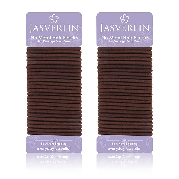 Elastic Hair Ties Ponytail Holders for Thick Hair Women Girls Men Non-Slip Breakage Damage Tangle Free Hair Accessories 4mm 50 Pieces (Auburn)
