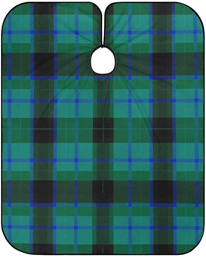 Extra Large Hair Styling Cape, Scottish Tartan Plaid Haircut Apron Haircuting Salon Cape Gown for Hair Cutting Styling