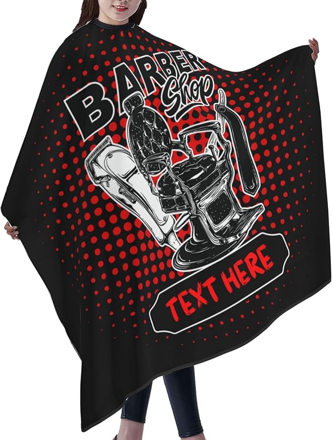 Custom Barber Cape for Men Personalized Professional Hair Cutting Cape with Text for Home Salon Barbershop