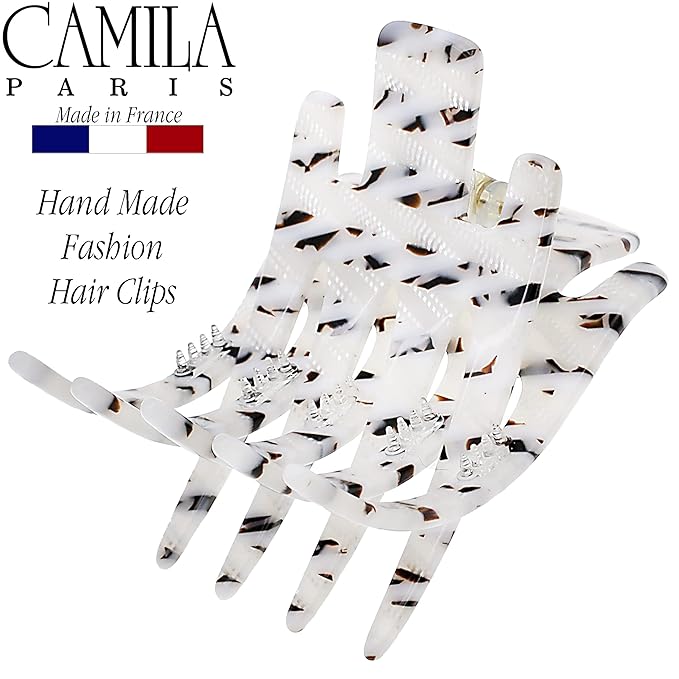 Camila Paris CP3477 French Hair Clip for Women, Hand-Made Hair Side Clips, 2 Inch Girls Hair Claw Clips Jaw Fashion Durable Styling Hair Accessories for Women, Strong Hold No Slip Grip, Made in France