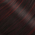Black with Wine Red Highlights Synthetic Hair Toppers for Women with Thinning 3D 360° Cover Clip in Wispy Bangs Upgraded Adjustable Bandage 18 Inch Long Layered