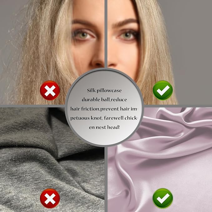 Silk Pillow Cases 2 Pack Soft Breathable and Sliky King Size Pillow Cases Set of 2,Natural Mulberry Satin Silk Pillowcase with Hidden Zipper for Hair and Skin (Lavender,20"X 36",2pcs)