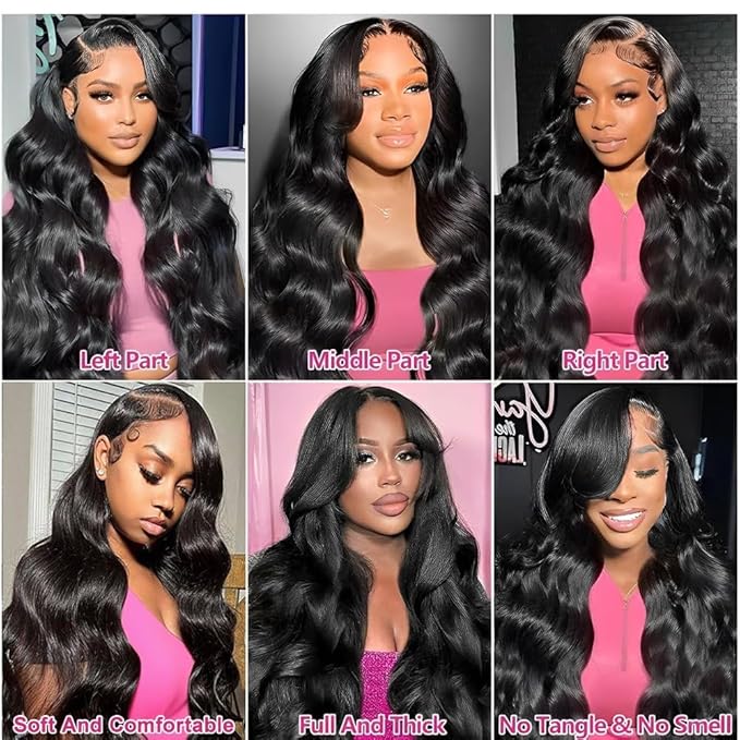 AMIRTY 250 Density 30 Inch 13x6 Lace Front Wigs Human Hair Pre Plucked Real Virgin Human Hair Wig Invisilbe Hairline Tiny Knots Body Wave HD Lace Frontal Wigs 3X Longer Lifespan