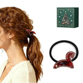 2026 Original Italian Designed Christmas Hair Tie for Women, Plant-Based Acetate Ponytail Holders for Girls, Handmade Christmas Hair Elastic Band With Gift Box-Steed Whisper