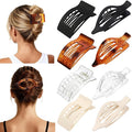 8Pcs French Flat Hair Clips for Women 2 Styles Claw Clips for Girls Matte Flat Hair Claw Clips for Thin and Thick Hair Large Non-slip Strong Hold Hair Accessories for Women (Transparent)