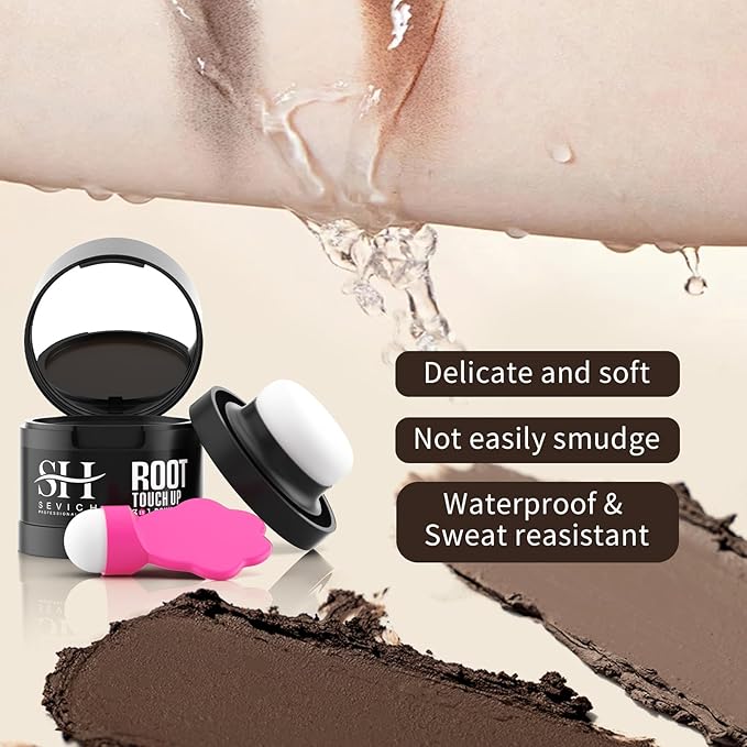 Sevich Hairline Powder 2.0，Instantly Conceals Hair Loss, Root Touch up Powder, Hair Shadow Toppers for Women & Men Thinning Gray Hair, Windproof & Sweatproof, 48H Makeup Lasting, Medium brown
