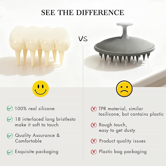 Luxury Shampoo Brush, Scalp Massager and Exfoliator Features Soft Bristles to Aid in Dandruff Relief, Increase Circulation, Stimulate Hair Growth for Healthy Looking Hair