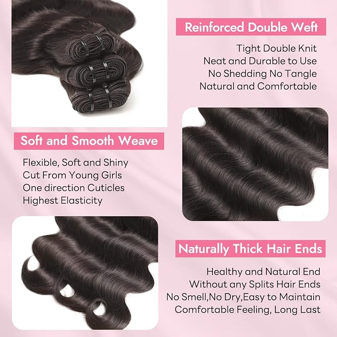 Clip in Hair Extensions Real Human Hair Body Wave 2 Dark Brown Clip in 100% Brazilian Remy Human Hair Extensions 8pcs Per Set with 18 Clips Double Weft 24 Inch 120g/3.6oz