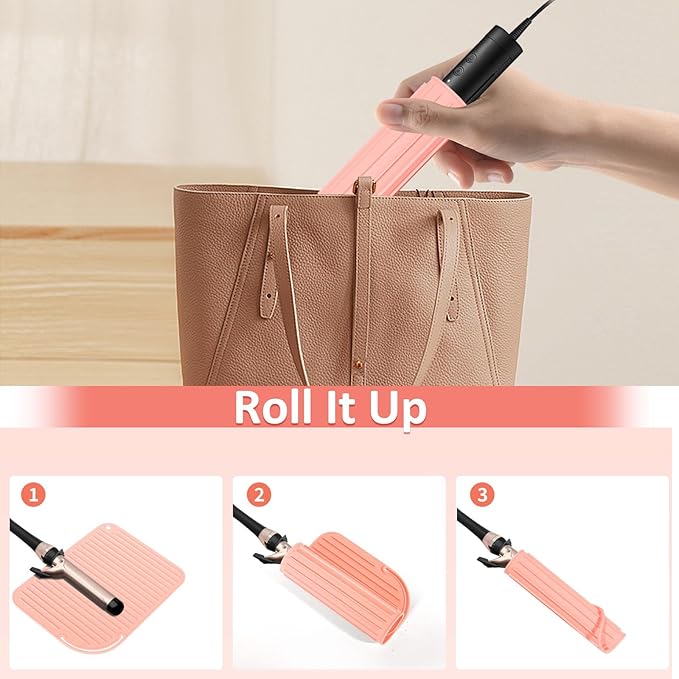 Quccefods Heat Resistant Mat Large Silicone Hot Hair Tools Holder for Curling Irons Flat Iron Hair Straightener Mat Portable Vanity Pad