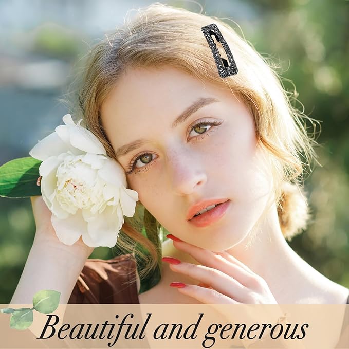 Rhinestone and Crystal Hair Clips 2-Pack, Sparkly Barrettes & Elegant Bling Accessories for Women & Girls(Set10)