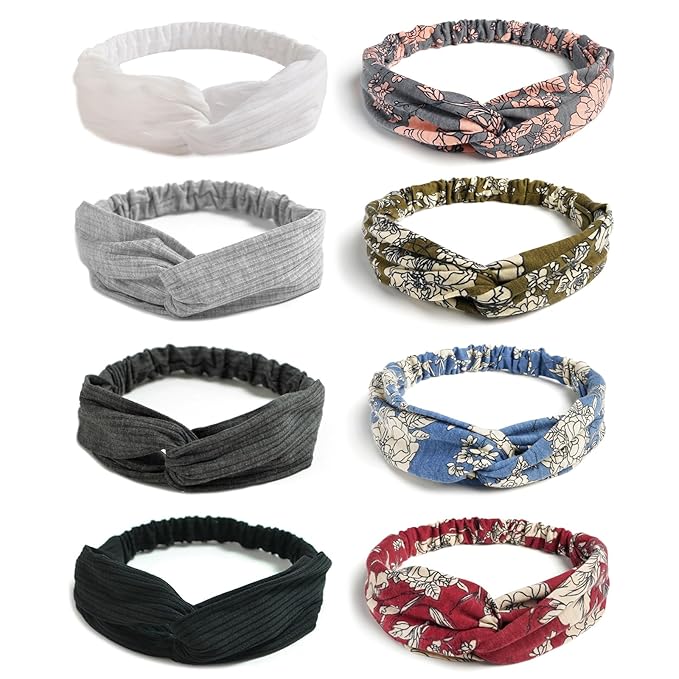 Elastic Knotted Headbands for Women Cloth Head Hair Bands for Women's Hair Non Slip Boho Wrap Twisted Hair Accessories