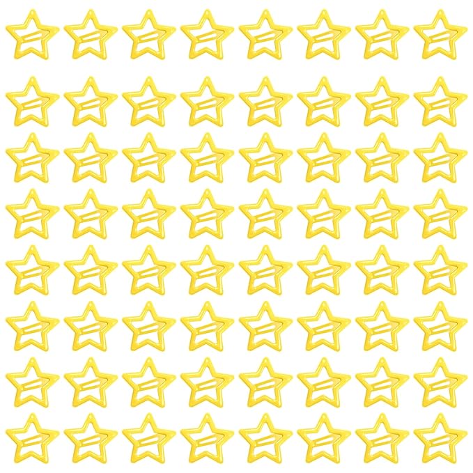 64 Pcs Metal Snap Hair Clips for Women,Small Snap Barrettes for Women Girls Thick Fine Hair (Yellow)