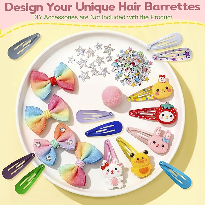 Premium Snap Mini Hair Clips - Kids Metal Non Slip Hair Bow Clips for Girls Toddlers Hair Accessories (Colorful 30 Colors)