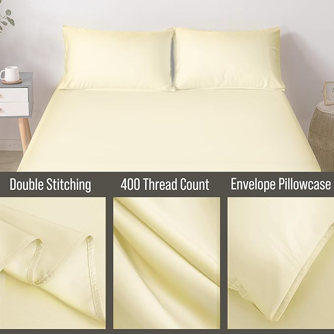 Bella Coterie | Luxury Bamboo Viscose Standard Size Pillowcase Set | 100% Organically Grown | Ultra Soft | Cooling | 2 Pcs [Lemonade]