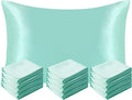 NTBAY 12 Pack Satin King Pillowcases for Hair and Skin, Luxurious and Silky Pillow Cases with Envelope Closure, 20 x 36 Inches, Light Blue
