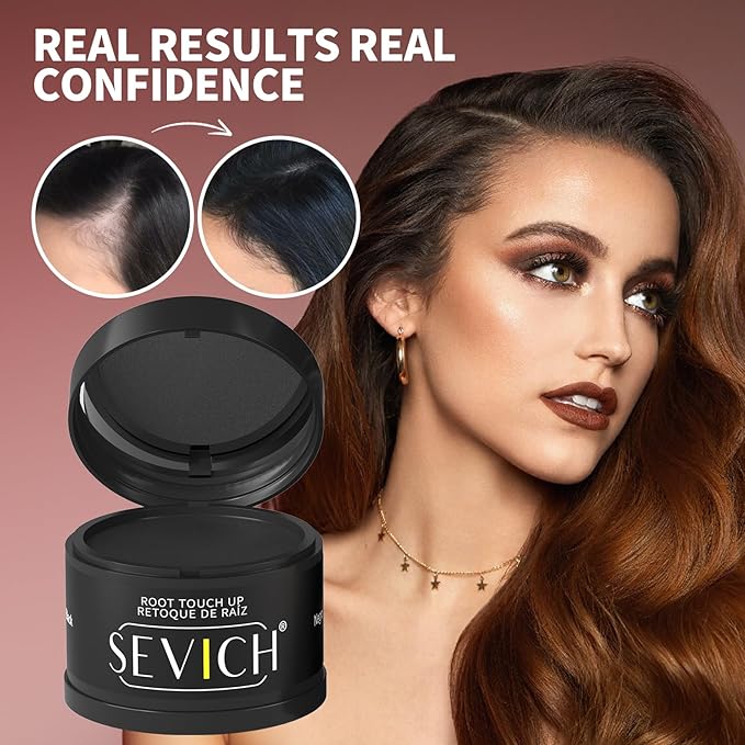 Sevich Hairline Powder - Root Touch Up Instantly Hair Color for Thinning Gray Coverage - Bald Spot Concealing Hair Powder for Women & Men - 48Hour Waterproof & Sweatproof - Light Brown