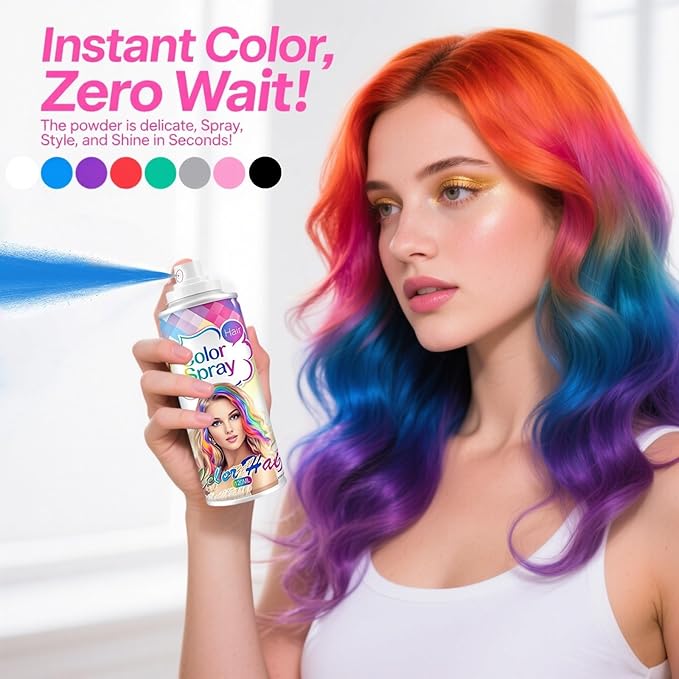 White Hair Spray Color, Temporary Hair Color Spray for Kids Women Men, White Hair Wax Dye, Temporary Hair Dye, Washable Hair Color Dye Pomades Natural Hair Dye for Party,Holloween,Cosplay (White)