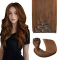 Pro2.0 Remy Clip in Extensions Real Human Hair Color #33 Dark Auburn Copper Remy Clip in Hair Extensions Real Human Hair 18inch 120g Thick 7pcs Seamless Double Weft for Women（#33-18inch）