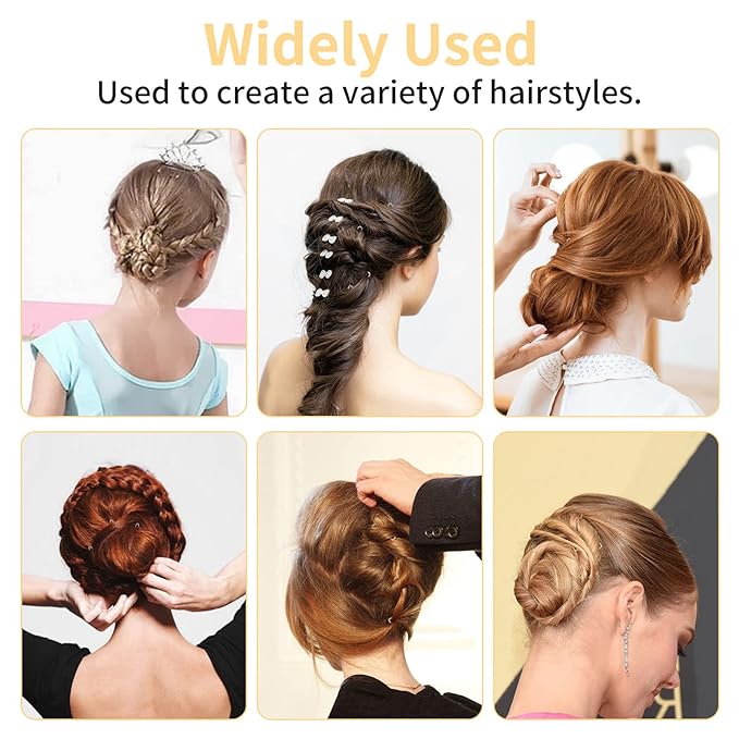 U Shaped Hair Pins, 200 Count for Women Lady Girls Bobby Pins French Historical Hair Pin Hair Styling Pins Hair Accessories, Blonde, 2.4 Inch