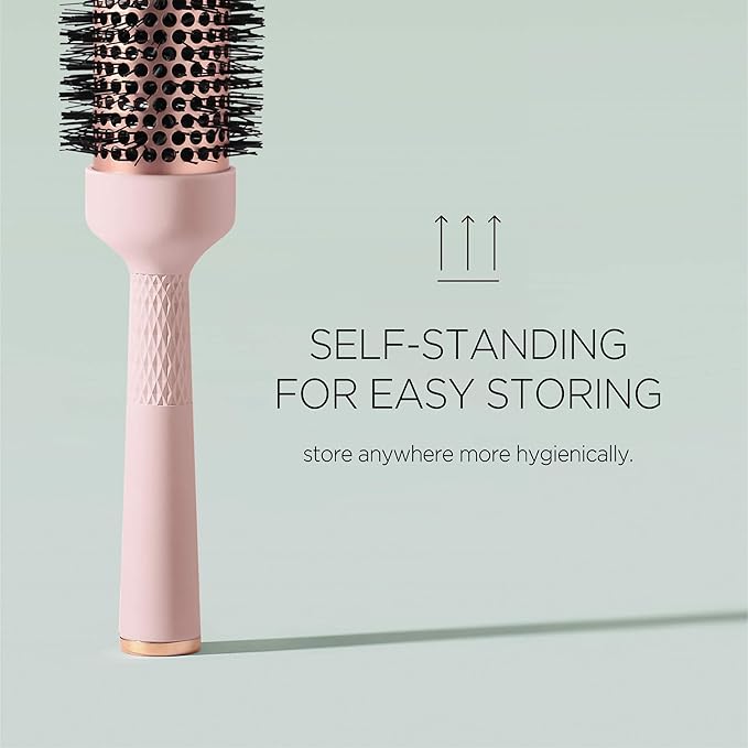 Magic Curling Round Brush(1.7 Inch), Non-electronic, Self-Standing Round Quick Styling Brush, Great Blowout, Ceramic Coated/Ionic Thermal Barrel, Blowout Volume, Wave Styler