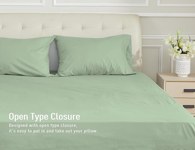 Sunflower Queen Pillowcases Set of 2, 100% Cotton Queen Size Pillow Cases 2, 20×30 inches Swamp, Soft and Breathable