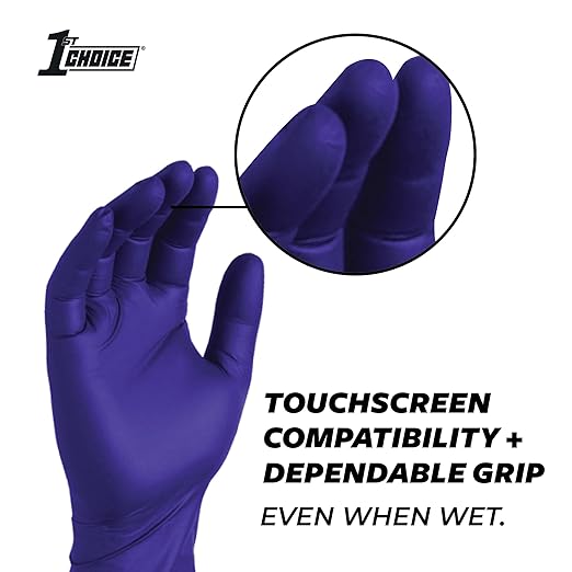 1st Choice Nitrile Disposable Gloves, 3 Mil Indigo, 2 Boxes of 100 Small Nitrile Gloves, Disposable Latex Free Gloves
