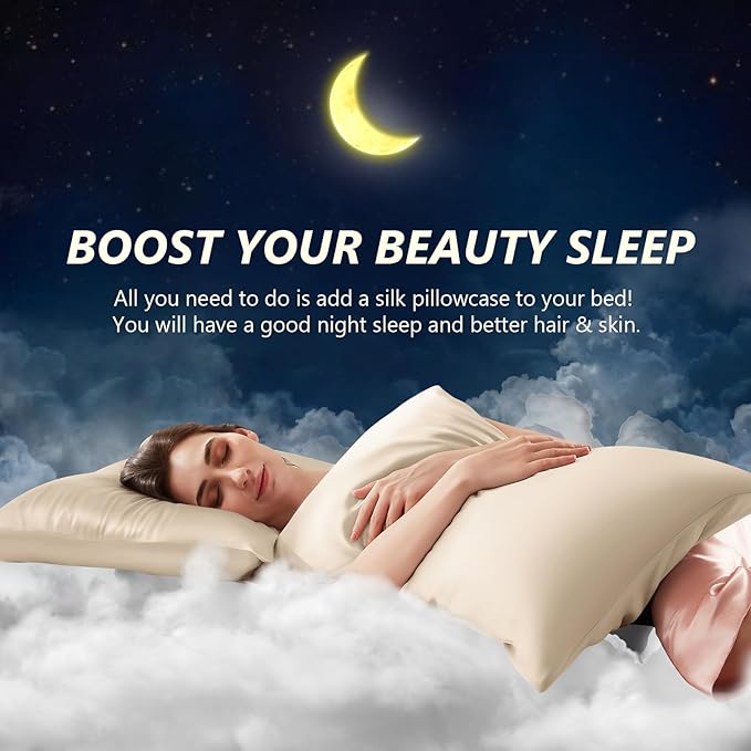 Silk Pillow Cases Queen Size 100% Mulberry Silk Pillowcase for Hair and Skin 22 Momme Both Side Grade 6A Silk Cooling Soft Breathable 20 x 30 Inches with Hidden Zipper 1PC, Royal Blue