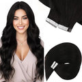 Sunny Hair Tape in Extensions,Remy Hair Extensions Tape in Black Invisible Tape in Hair Extensions Human Hair 100g 18Inch