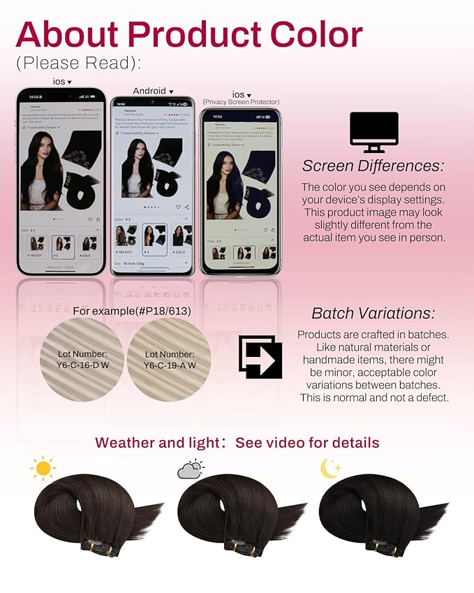 Moresoo Brown Clip in Hair Extensions Real Human Hair Double Weft Human Hair Clip in Extensions Straight Dark Brown #2 5pcs 80g 16inch