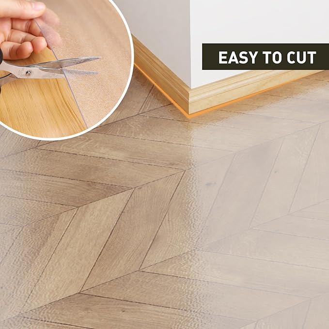 Clear Plastic Area Mat for Under Dining Table, 8'×10' Large No Slip Waterproof Vinyl Area Rug for Home, Anti-Spill Hard Floor Protector Cover, Splat Mat for Under High Chair, Easy Clean Floor Mat