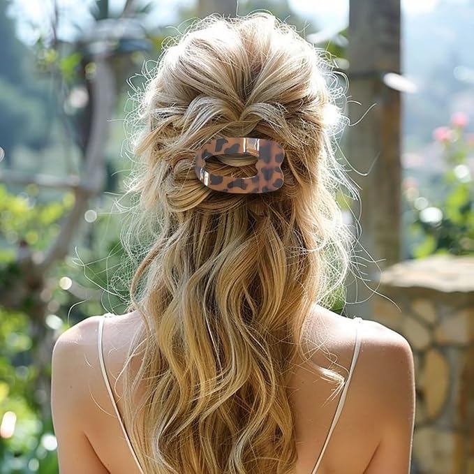 4 PCS Flat Claw Clips, Large Lay Flat Hair Clips for Women Girls, Strong Hold Non-slip Hair Claws for Thick Thin Hair