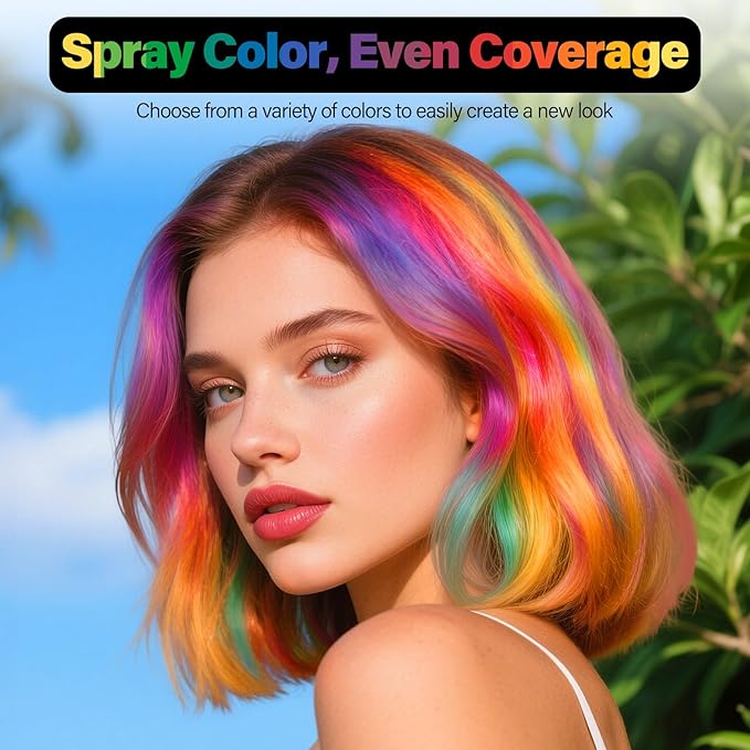 One-Day Temporary Hair Color Spray For Kids Women Men, Washable Hair Dye Spray Non-Sticky For Cosplay Party DIY, Christmas Party, Halloween Crazy Hair Day (Fiery Red, 4.06 oz)