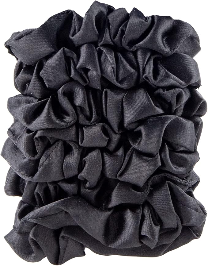 Amazon Basics Satin Scrunchies Black Hair Ties, Pack of 8