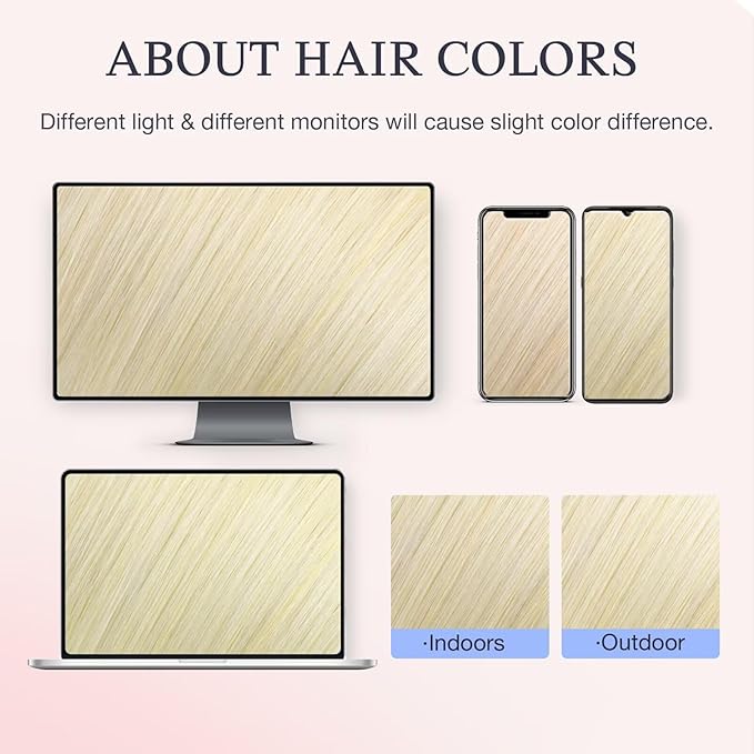 DOORES Invisi Edge Clip in Hair Extensions 18 inch 130g 7pcs, Virgin Real Human Hair PU Clip in Extension Invisible Seamless Natural Thickening Hairstyle, 60A Platinum Blonde