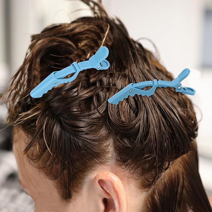 24 Pack Blue Alligator Hair Clips, 4.5 inch Clips for Hair Sectioning, Hair Styling Accessories for Women Men Girls Teens