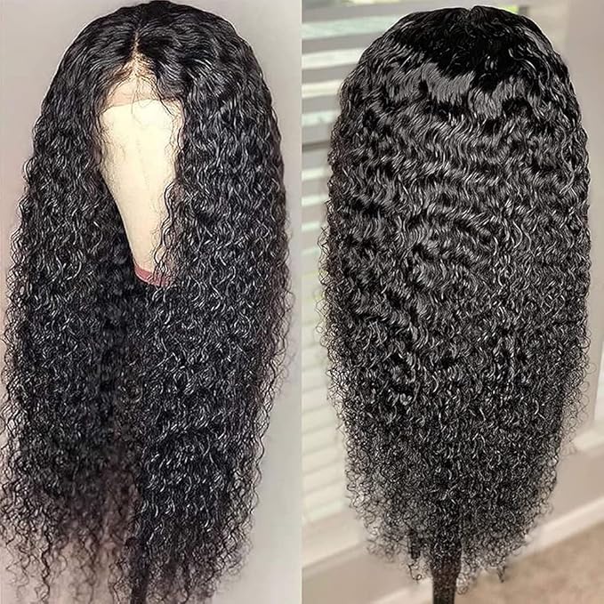 Bangjazz 4X4 Lace Front Wigs Human Hair Water Wave Wig 180% Density Brazilian Virgin Hair Pre Plucked with Baby Hair Wigs for Black Women Deep Water Wig 18 Inch Natural Color (18 Inch,Water Wave Wigs)